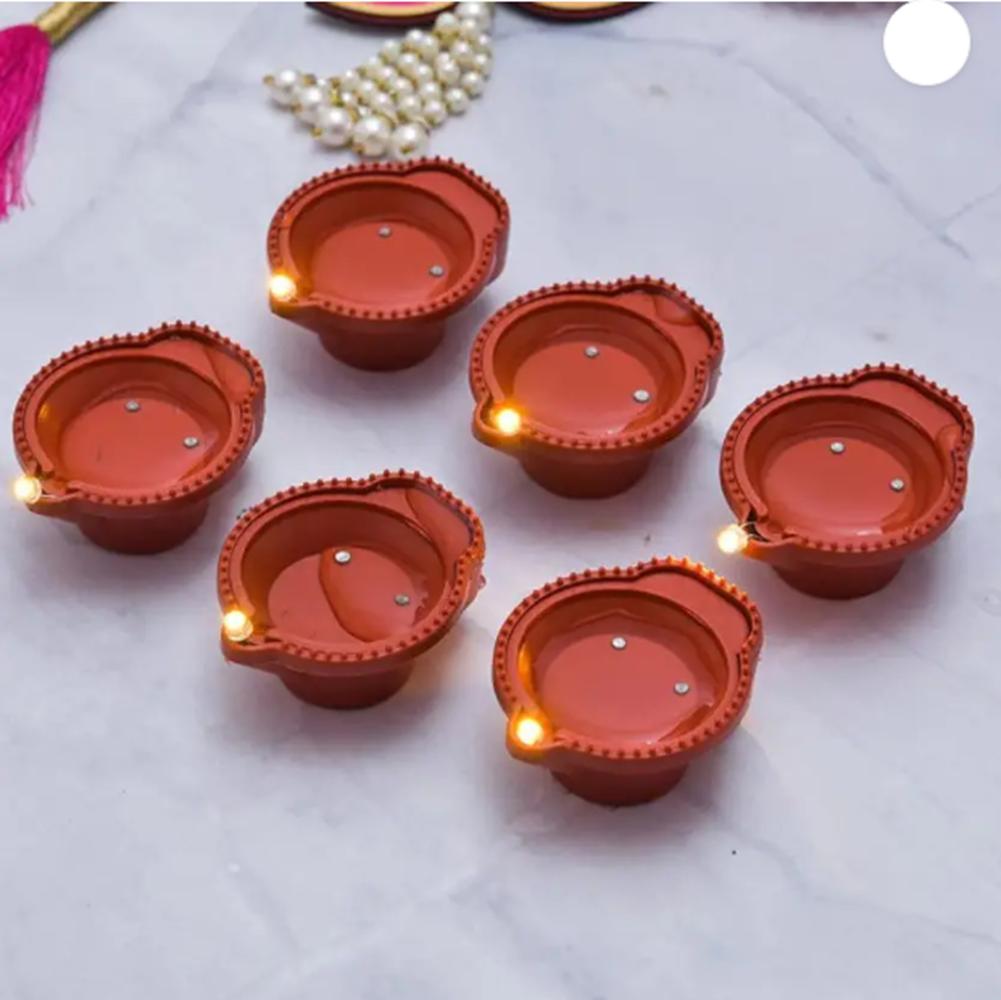 Water Activated LED Diya – Festive Decoration (Pack of 6)
