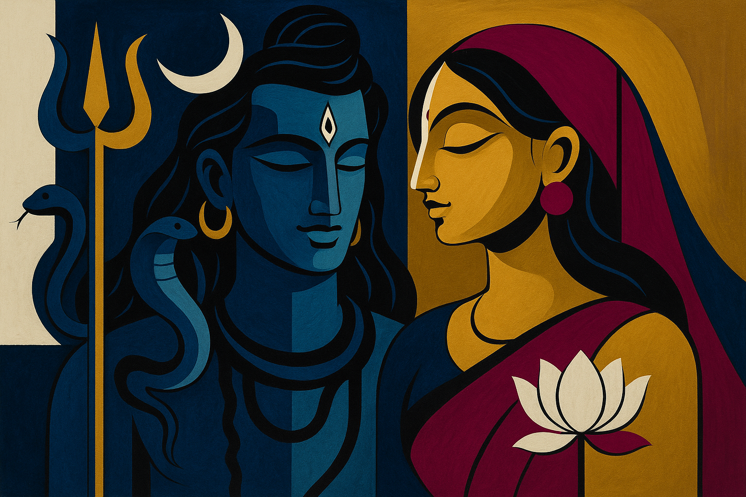 shiv parvati modern art